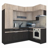 Bucatarie de Colt BIG GENA NEW ST. 160-230, Wenge / Stejar Sonoma A
